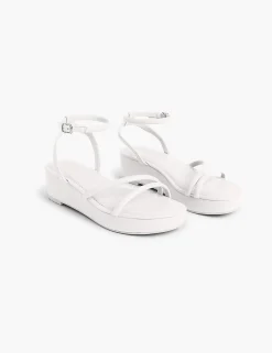 Sandals & Espadrilles^Lane Bryant Dream Cloud Strappy Wedge Ivory Rose