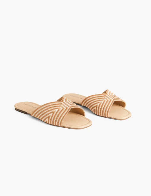 Sandals & Espadrilles^Lane Bryant Dream Cloud Stripe Textile Slide Tan