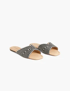Sandals & Espadrilles^Lane Bryant Dream Cloud Stripe Textile Slide Black