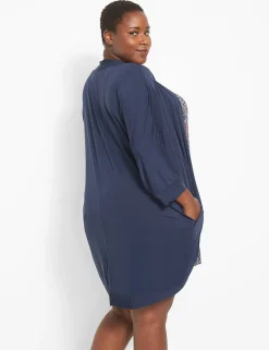 Robes^Lane Bryant Dreamycool Cocoon Robe Mood Indigo