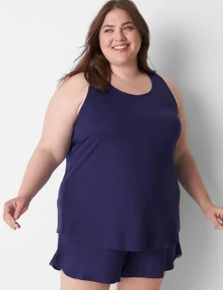 Sleep Separates^Lane Bryant Dreamycool Lace Racerback Sleep Tank Navy