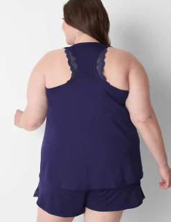 Sleep Separates^Lane Bryant Dreamycool Lace Racerback Sleep Tank Navy