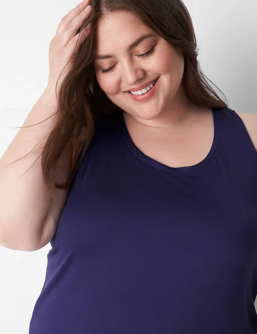 Sleep Separates^Lane Bryant Dreamycool Lace Racerback Sleep Tank Navy
