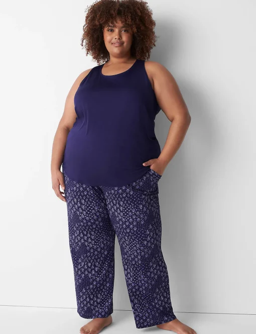 Sleep Separates^Lane Bryant Dreamycool Lace Racerback Sleep Tank Navy