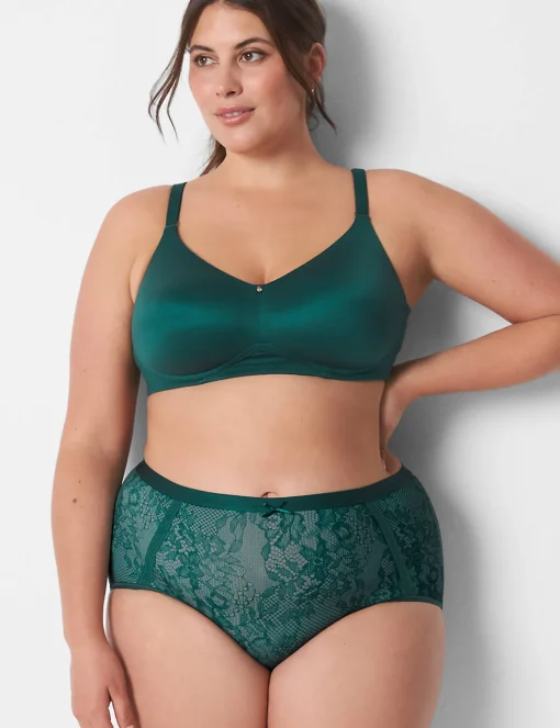 Brief Panties^Lane Bryant Extra Soft Full Brief Panty June Bug Lace