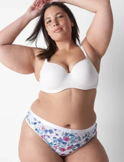 Thong Panties^Lane Bryant Extra Soft Thong Panty Garden White