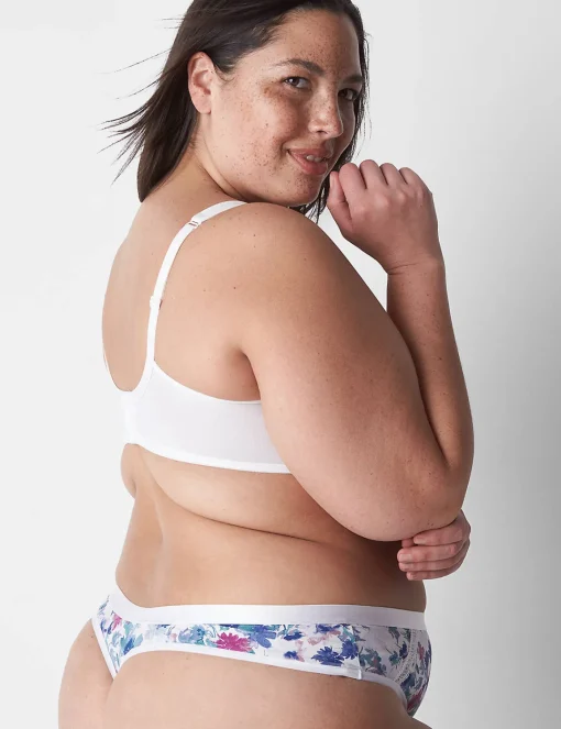 Thong Panties^Lane Bryant Extra Soft Thong Panty Garden White