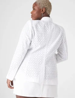 Blazers^Lane Bryant Eyelet Blazer White