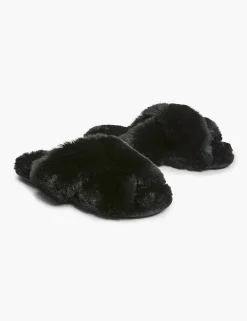 Sleep Accessories^Lane Bryant Faux-Fur Slippers Black