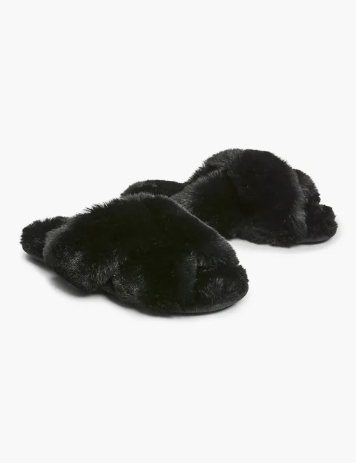 Sleep Accessories^Lane Bryant Faux-Fur Slippers Black