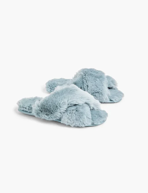 Sleep Separates^Lane Bryant Faux-Fur Slippers Lead