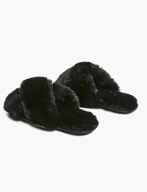 Sleep Accessories^Lane Bryant Faux-Fur Slippers Black