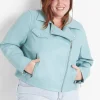 Jackets^Lane Bryant Faux-Leather Moto Jacket Aquifer
