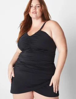Swim Bottoms^Lane Bryant Faux-Wrap Swim Skirt Black