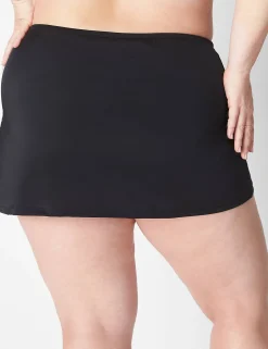 Swim Bottoms^Lane Bryant Faux-Wrap Swim Skirt Black