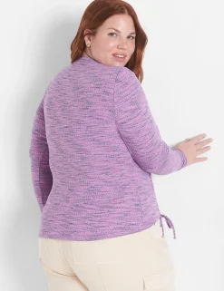Knit Tops^Lane Bryant Fitted Crop Rib Spacedye Tee Violet