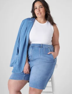 Knit Tops^Lane Bryant Fitted High-Neck Rib Tank White