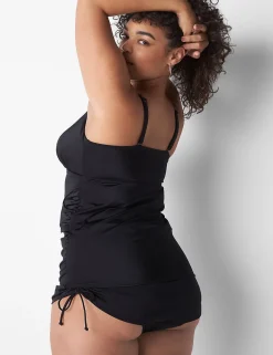 Swim Tops^Lane Bryant Fitted No-Wire Ruched Swim Tankini Top Black