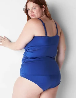 Swim Tops^Lane Bryant Fitted Shimmer No-Wire Swim Tankini Top Mazarine Blue
