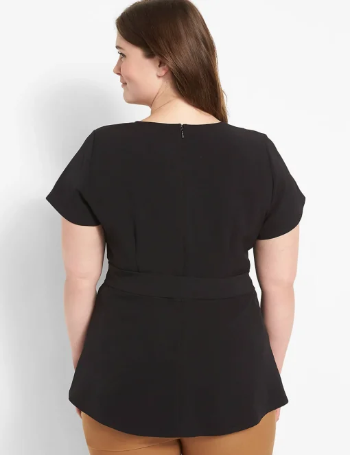 Shirts & Blouses^Lane Bryant Fitted Short-Sleeve Crew-Neck Lena Top Black