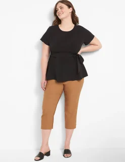 Shirts & Blouses^Lane Bryant Fitted Short-Sleeve Crew-Neck Lena Top Black