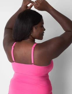 Swim Tops^Lane Bryant Fitted Tie-Neck No-Wire Swim Tankini Top Sugar Plum
