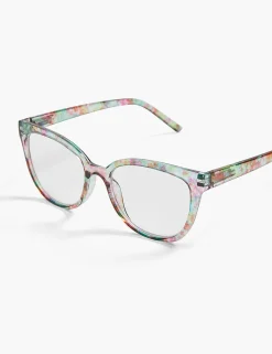 Readers^Lane Bryant Floral Cateye Reading Eyeglasses Light Pink