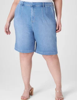 Shorts^Lane Bryant Fluid Denim Relaxed Bermuda Jean Short Light Denim