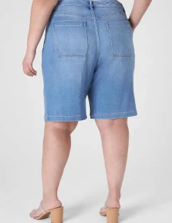 Shorts^Lane Bryant Fluid Denim Relaxed Bermuda Jean Short Light Denim