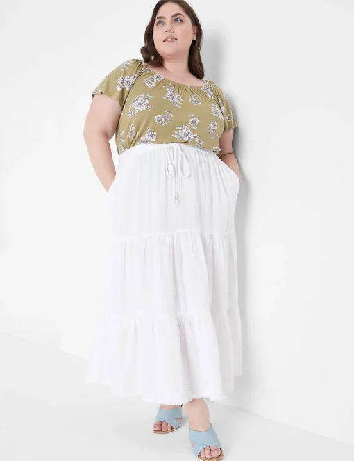 Knit Tops^Lane Bryant Flutter-Sleeve Square-Neck Knit Top Femme Floral