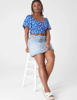Knit Tops^Lane Bryant Flutter-Sleeve Sweetheart-Neck Top Melody Floral