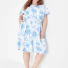 Fit & Flare^Lane Bryant Flutter-Sleeve Tie-Back Dress Alexis Floral
