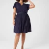Maxi & Midi^Lane Bryant Flutter-Sleeve V-Neck Knit Swing Dress Maritime Blue