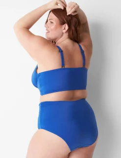 Swim Bottoms^Lane Bryant Foldover-Waist High-Leg Swim Brief Beaucoup Blue