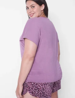 Sleep Separates^Lane Bryant French Terry Flutter-Sleeve Top Sleepy Moon