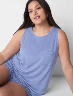 Sleep Separates^Lane Bryant French Terry Tank Bleached Denim