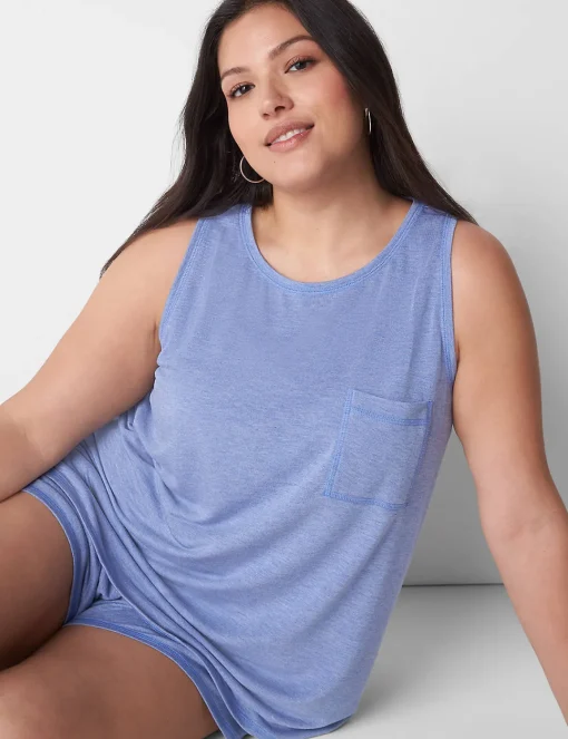 Sleep Separates^Lane Bryant French Terry Tank Bleached Denim
