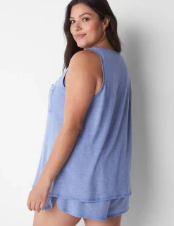 Sleep Separates^Lane Bryant French Terry Tank Bleached Denim
