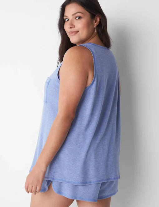 Sleep Separates^Lane Bryant French Terry Tank Bleached Denim