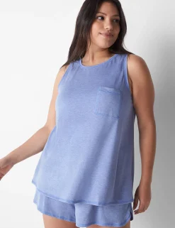 Sleep Separates^Lane Bryant French Terry Tank Bleached Denim