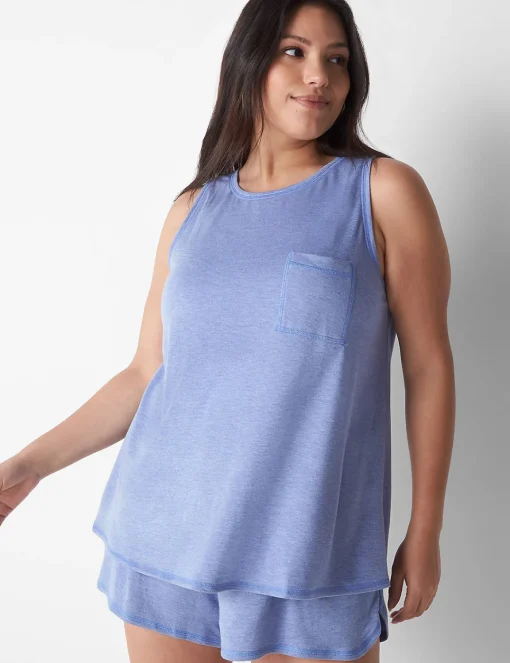 Sleep Separates^Lane Bryant French Terry Tank Bleached Denim