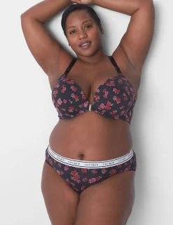 Front-Close Bras^Lane Bryant Front-Close Cotton Boost Plunge Bra Mini Roses