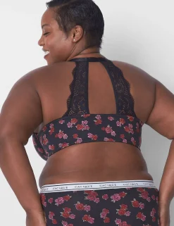 Front-Close Bras^Lane Bryant Front-Close Cotton Boost Plunge Bra Mini Roses
