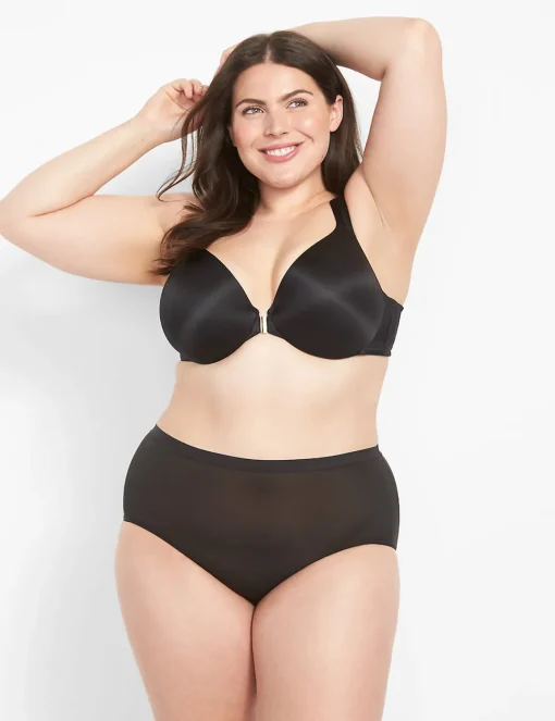 Full Coverage Bras^Lane Bryant Front-Close Lightly Lined Full Coverage Bra Black