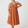 Date Night^Lane Bryant Gathered Bodice Fit & Flare Midi Dress Adobe