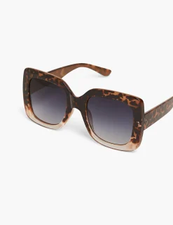 Sunglasses^Lane Bryant Gradient Tort Oversized Square Sung Natural Tortoise