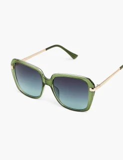 Sunglasses^Lane Bryant Green Square Sunglasses Evergreen