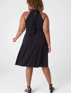 Fit & Flare^Lane Bryant Halter Tie-Neck A-Line Dress Black