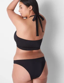 Swim Tops^Lane Bryant High-Neck Cutout Swim Bikini Top Black