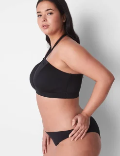 Swim Tops^Lane Bryant High-Neck Cutout Swim Bikini Top Black